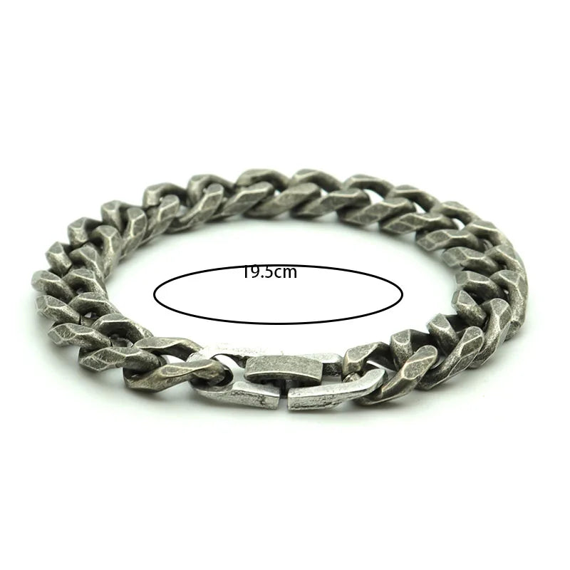Cuban Chain Bracelet Gold Color Thick Link Bracelets Vintage Chain
