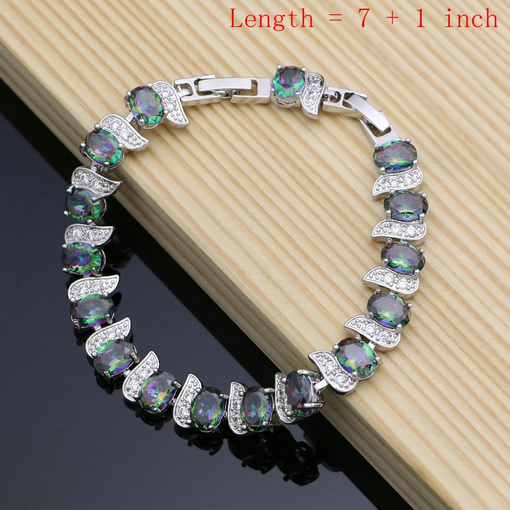 Cubic Zirconia Silver 925 Jewelry Charm Bracelet For Women