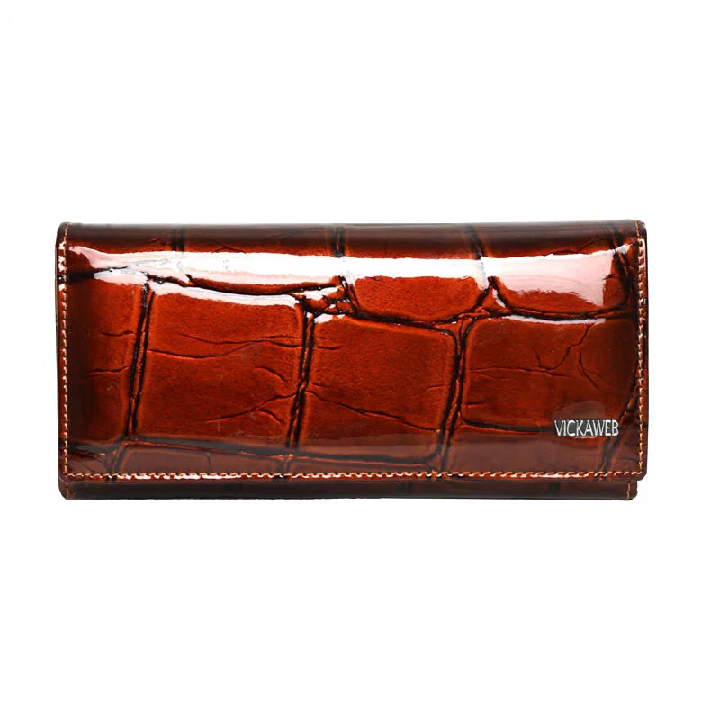 Genuine Leather Women Wallet Magnetic Hasp Female Long Purse Ladies Coin Purses