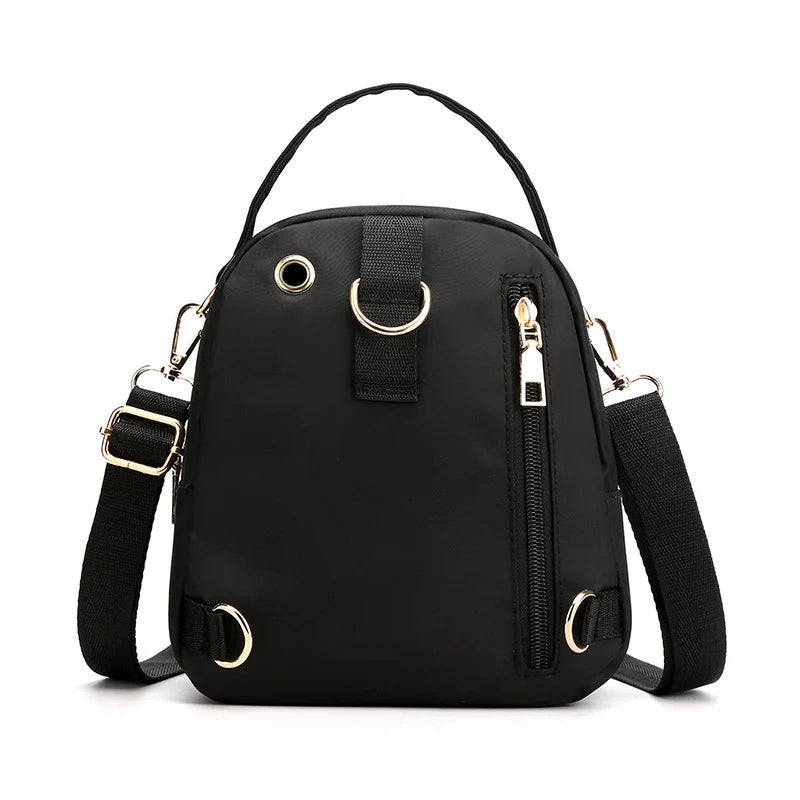 Fashion Printing Backpack Large Capacity Nylon Rucksack Multilayer Crossbody Bag
