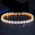 High Quality Iced Round Cubic Zirconia Silver Color Bracelet