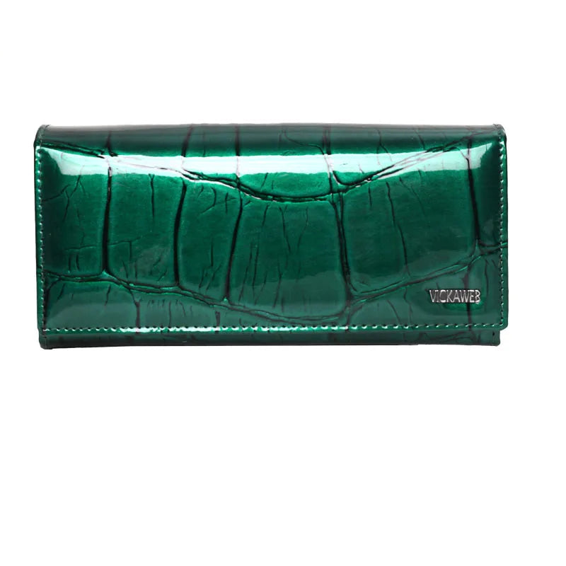 Genuine Leather Women Wallet Magnetic Hasp Female Long Purse Ladies Coin Purses