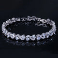 5 Colors Fashion Ladies Silver Plated Cubic Zirconia Royal Blue Tennis Bracelets