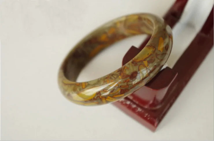 Genuine Natural Color Brown Jade Bangle