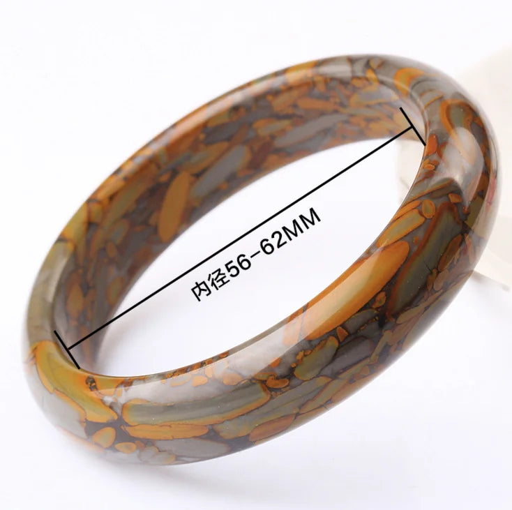 Genuine Natural Color Brown Jade Bangle