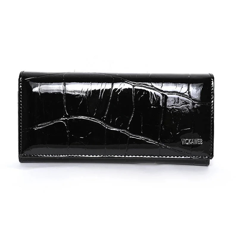 Genuine Leather Women Wallet Magnetic Hasp Female Long Purse Ladies Coin Purses