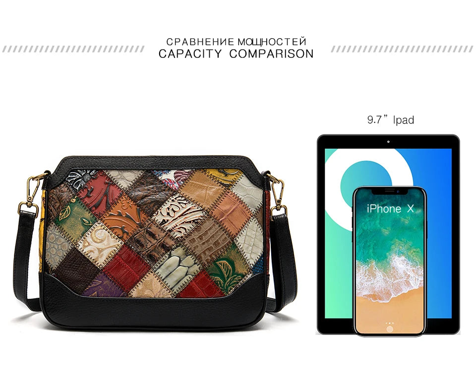 Genuine leather crossbody bag messenger handbag clutch