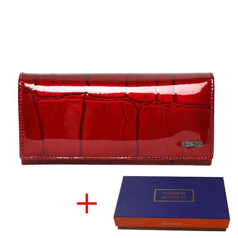 Genuine Leather Women Wallet Magnetic Hasp Female Long Purse Ladies Coin Purses