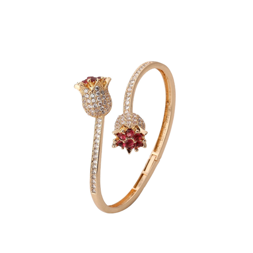 High-End Light Luxury Zircon Rose Flower Fashion Bracelet