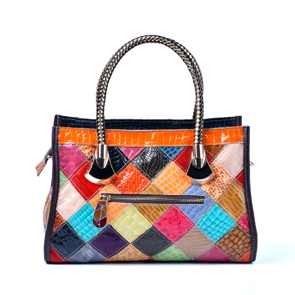 Trendy Snake Pattern Handmade Crossbody Handbags