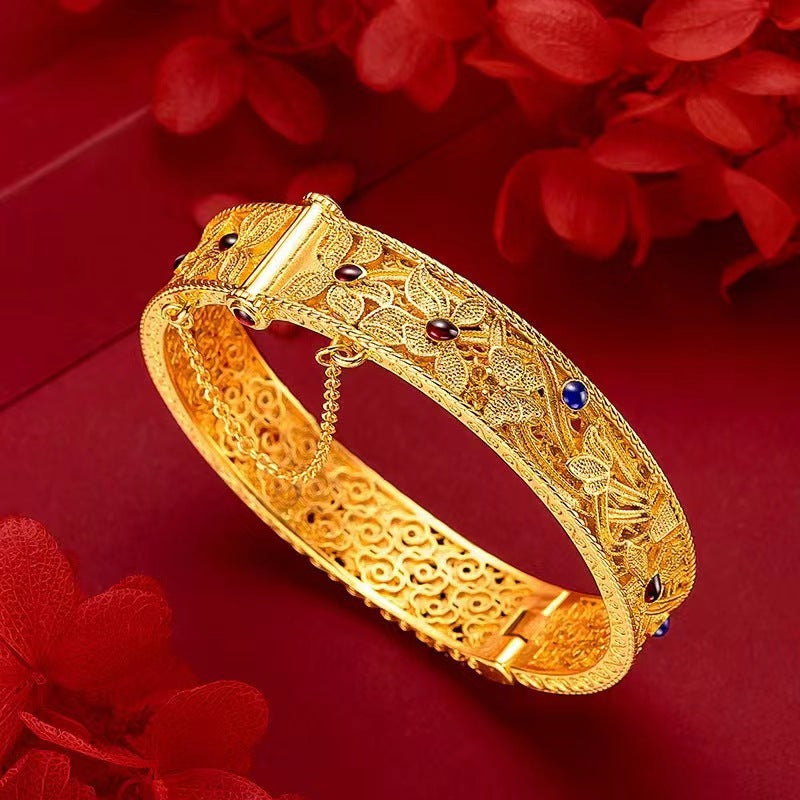 Orchid Design Copper Gold Plated Vintage Style Bracelet