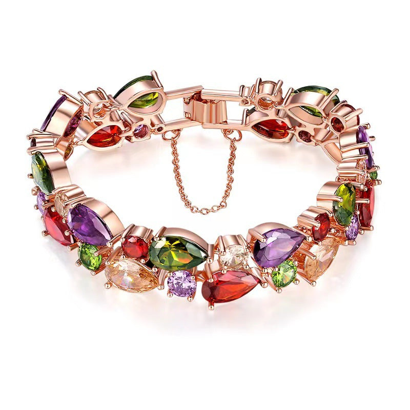 Colorful Zircon Luxury Bracelet, Fashionable Design