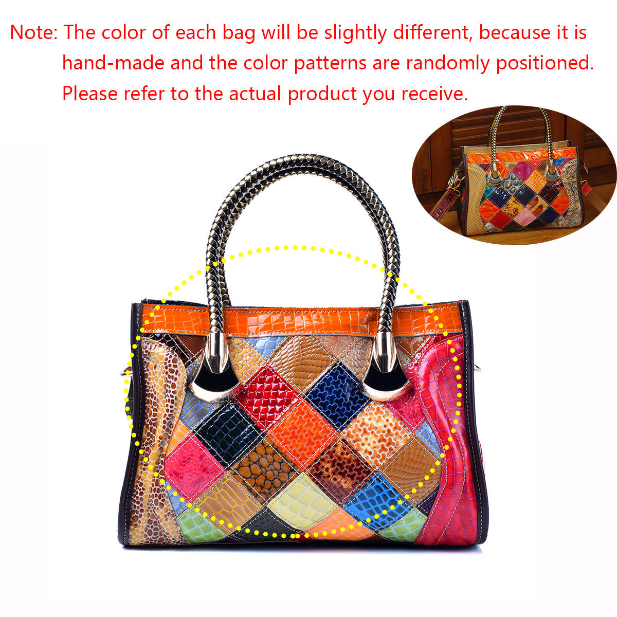 Trendy Snake Pattern Handmade Crossbody Handbags