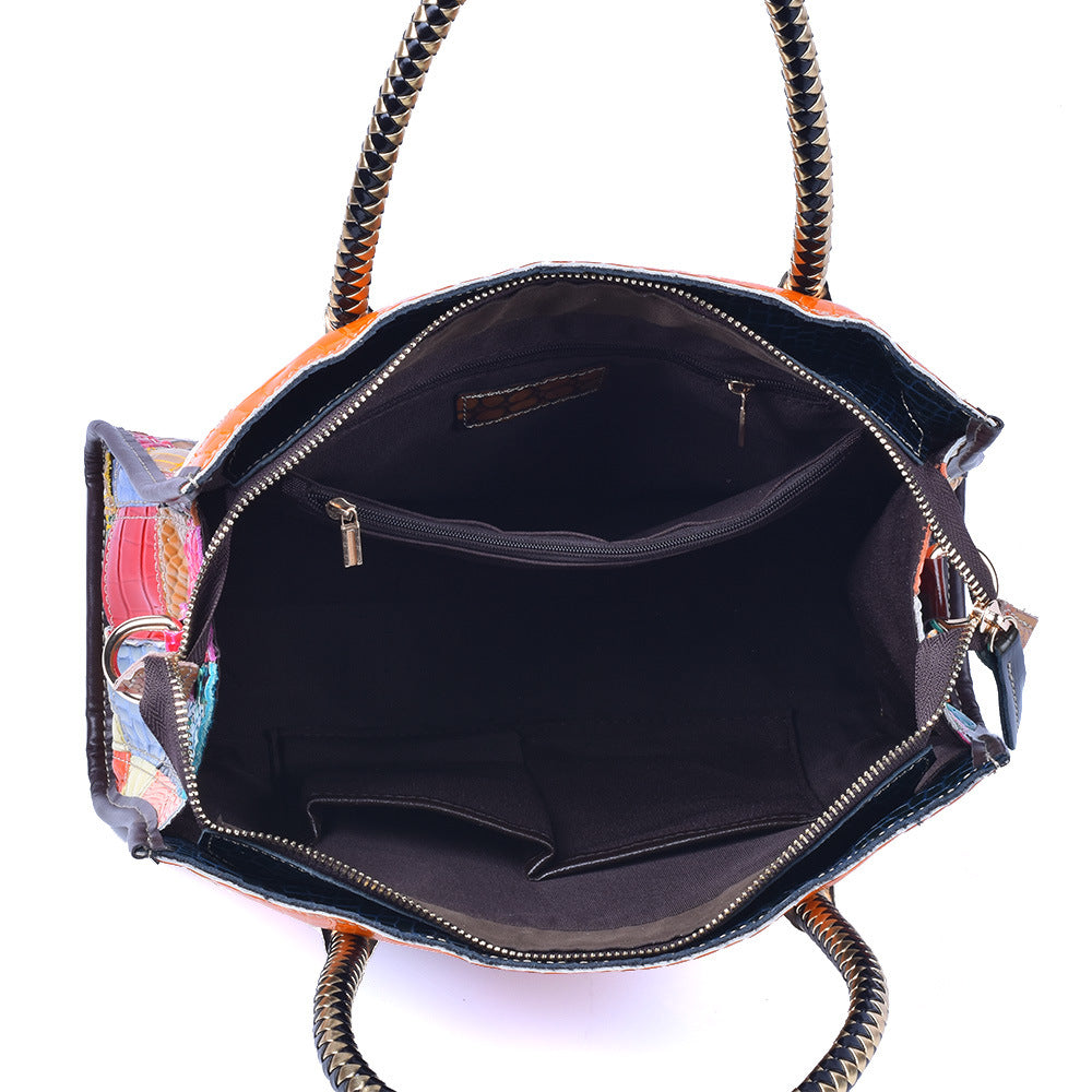 Trendy Snake Pattern Handmade Crossbody Handbags
