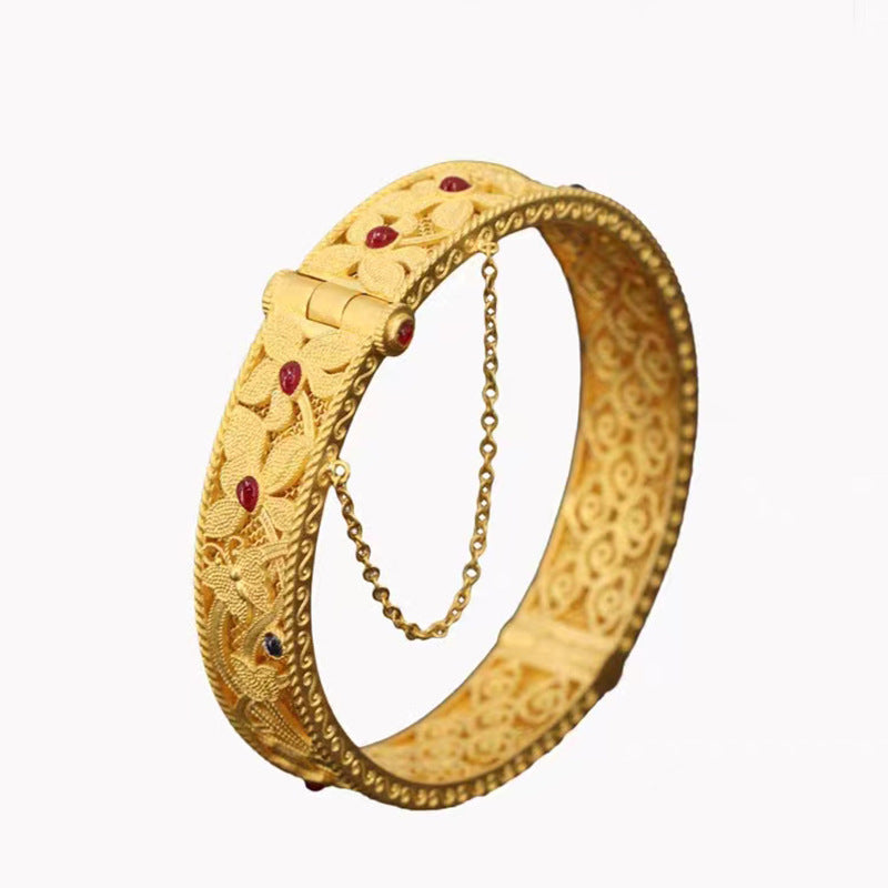 Orchid Design Copper Gold Plated Vintage Style Bracelet
