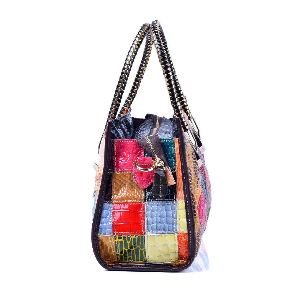 Trendy Snake Pattern Handmade Crossbody Handbags