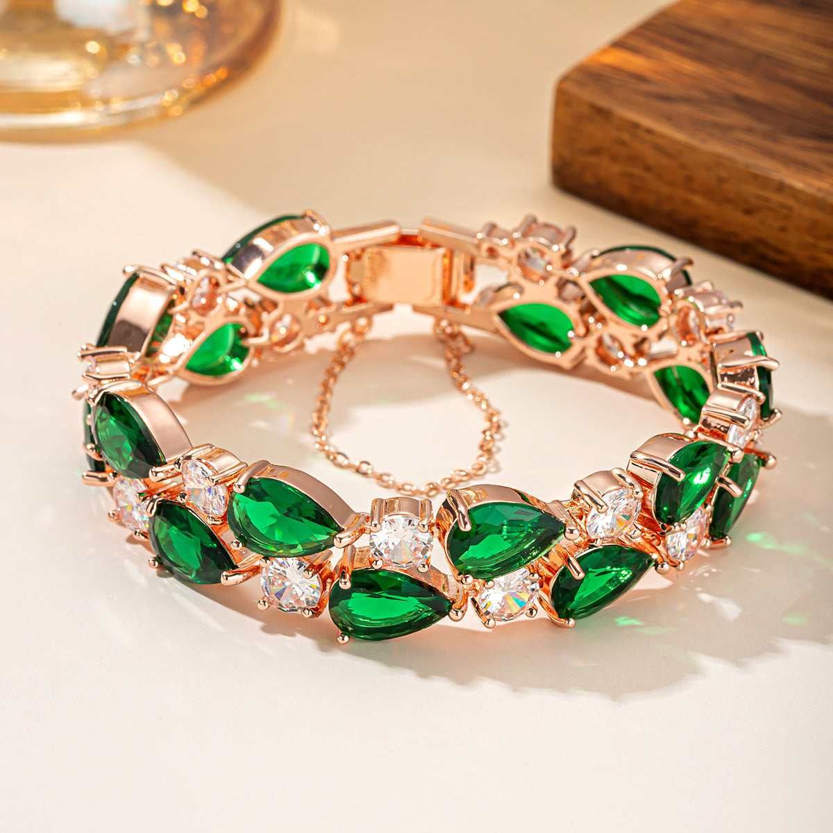 Colorful Zircon Luxury Bracelet, Fashionable Design