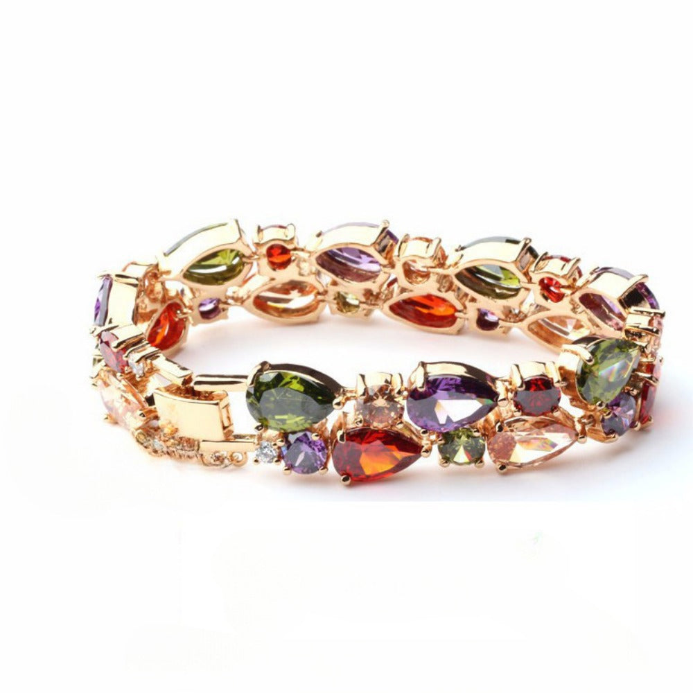 Colorful Zircon Luxury Bracelet, Fashionable Design