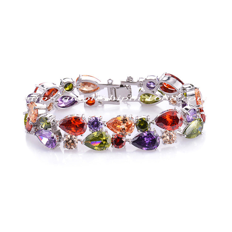 Colorful Zircon Luxury Bracelet, Fashionable Design