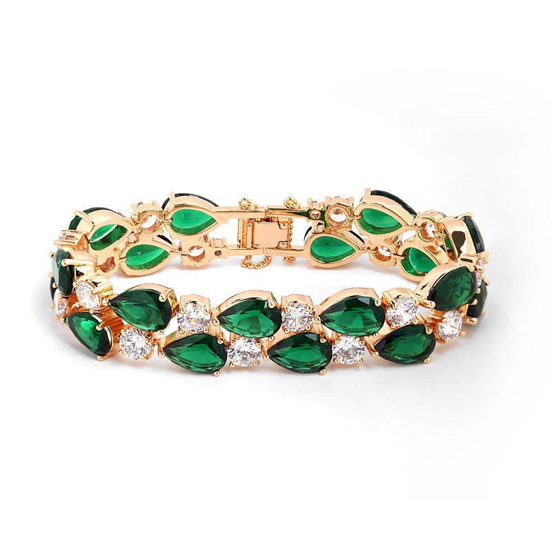 Colorful Zircon Luxury Bracelet, Fashionable Design