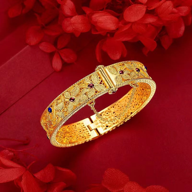 Orchid Design Copper Gold Plated Vintage Style Bracelet