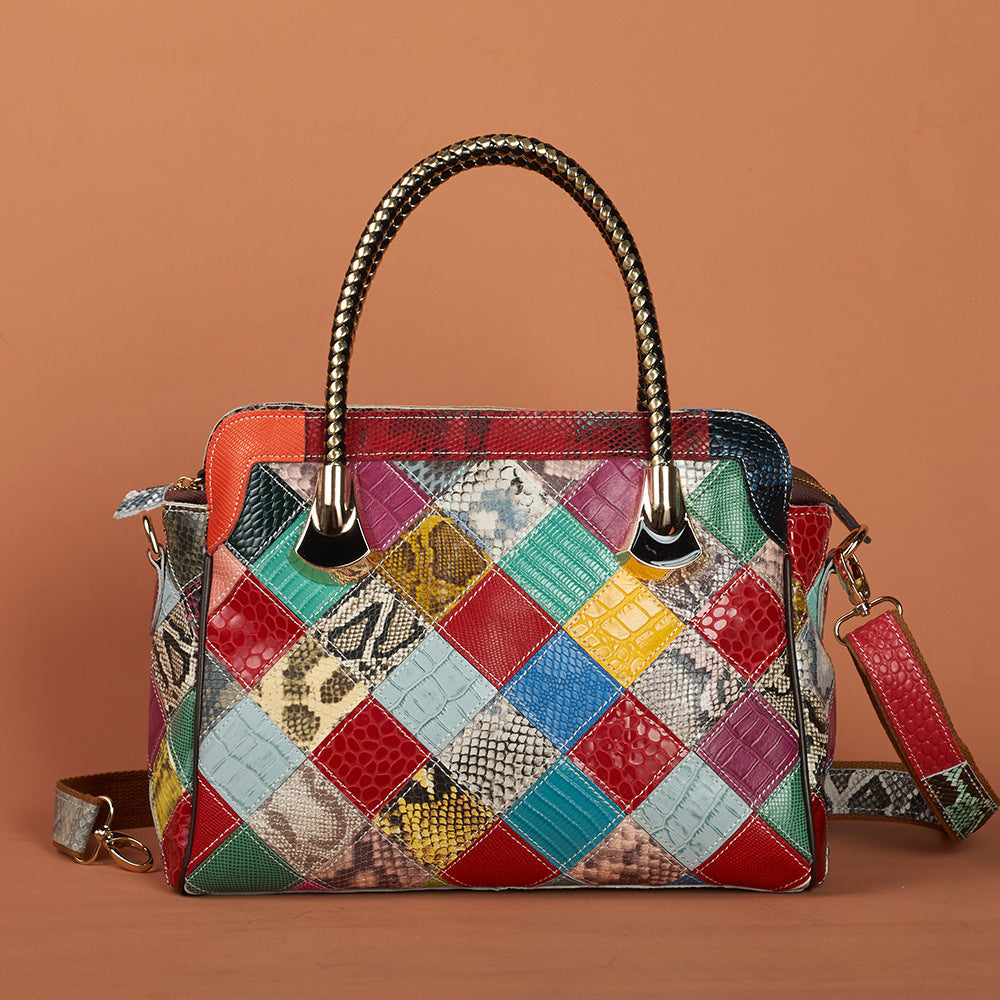 Trendy Snake Pattern Handmade Crossbody Handbags