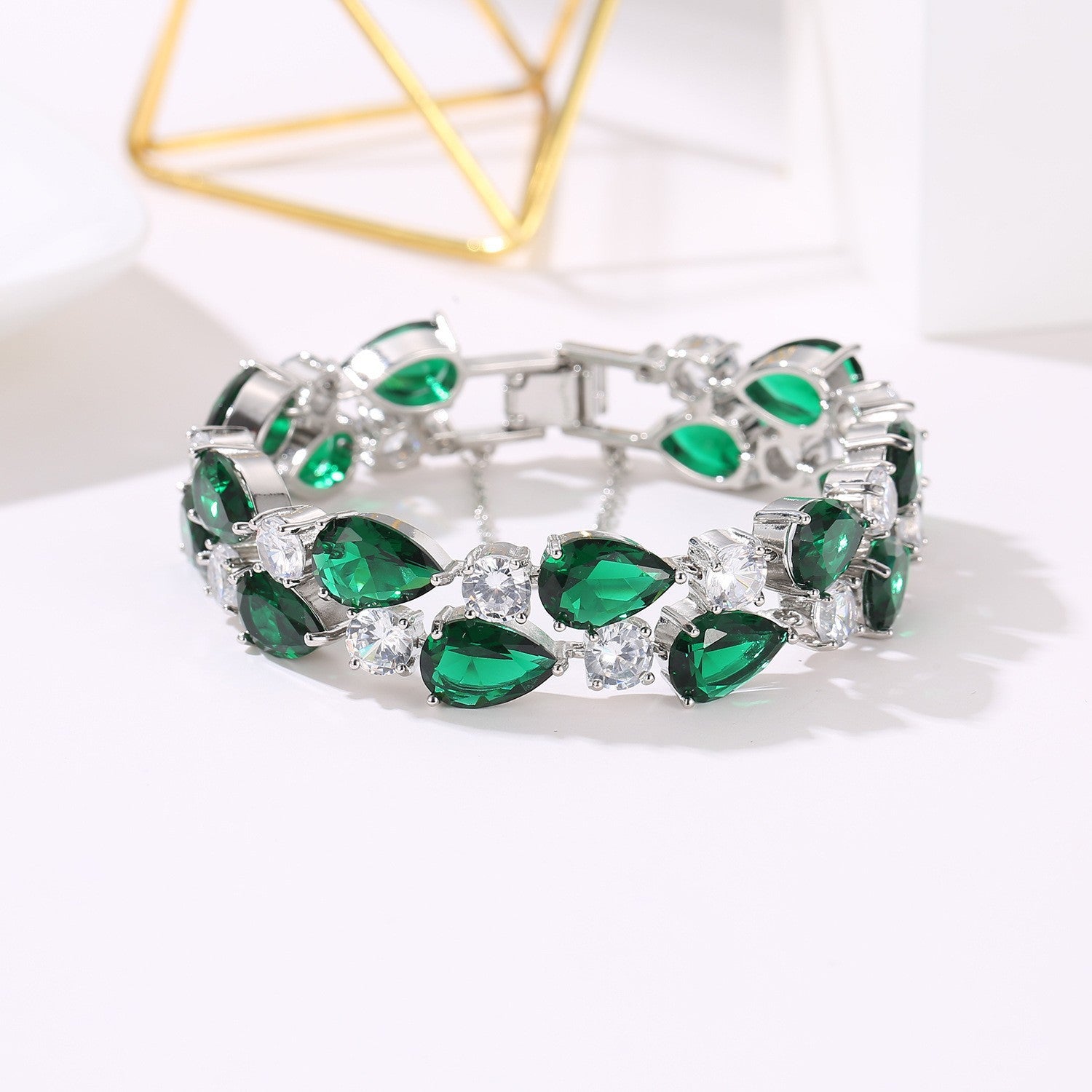 Colorful Zircon Luxury Bracelet, Fashionable Design