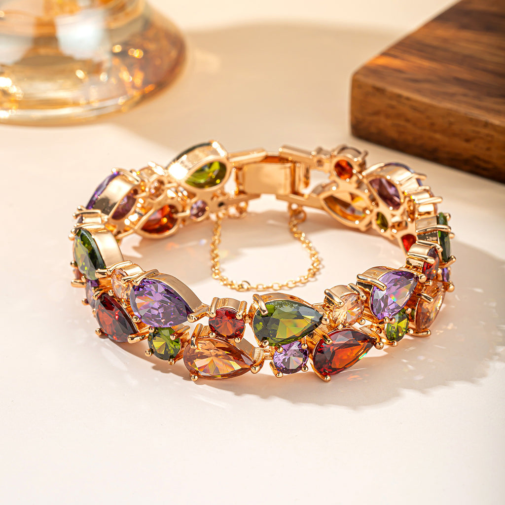 Colorful Zircon Luxury Bracelet, Fashionable Design