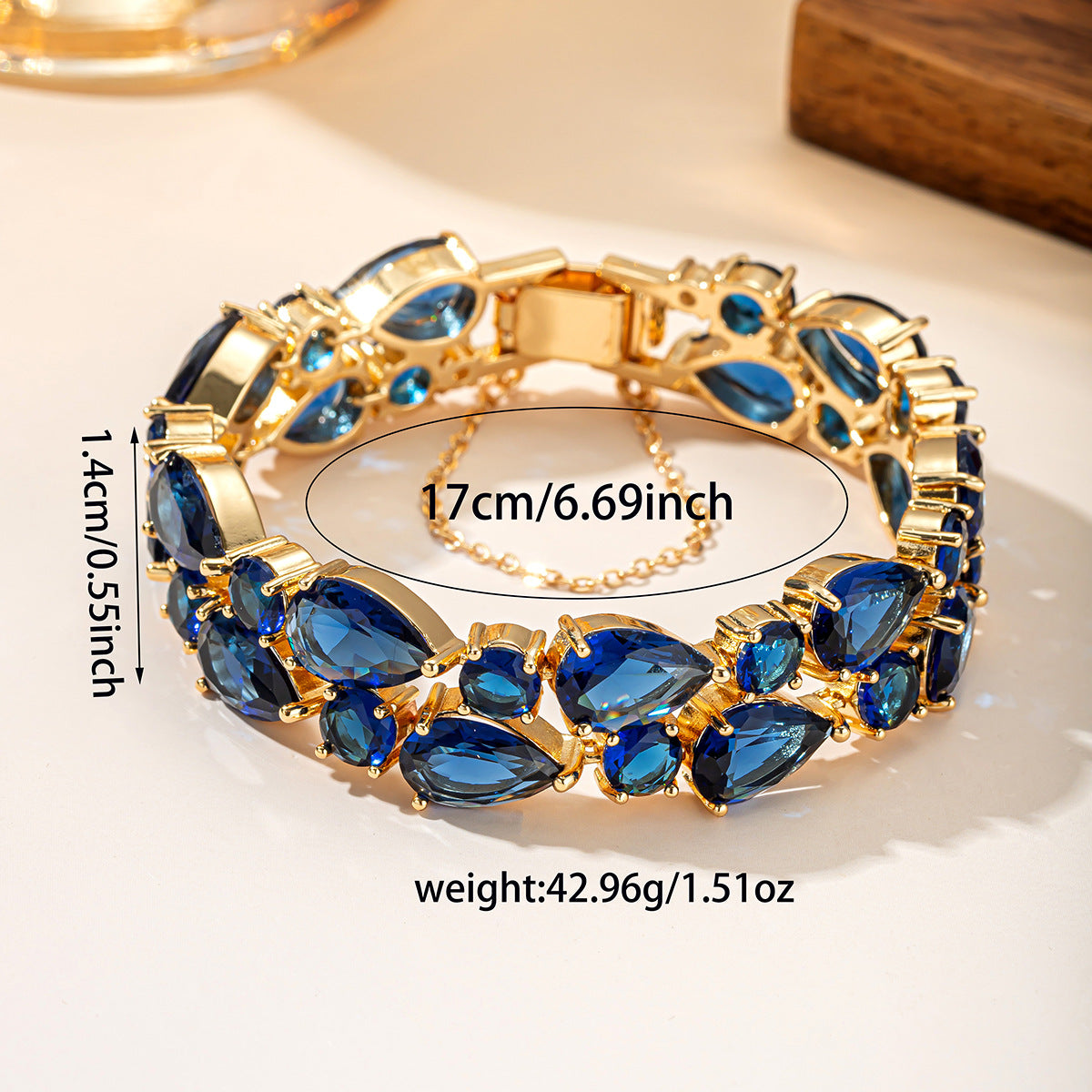 Colorful Zircon Luxury Bracelet, Fashionable Design