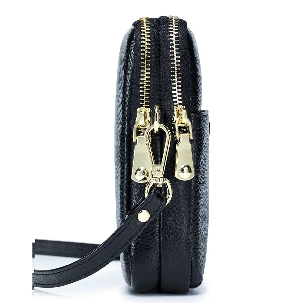 Mini Vertical Design Crossbody Female Bag Cow Leather Mobile Phone Bag Fashion