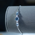 925 Sterling Silver Bracelets Adjustable Nano Blue Topaz Bracelet