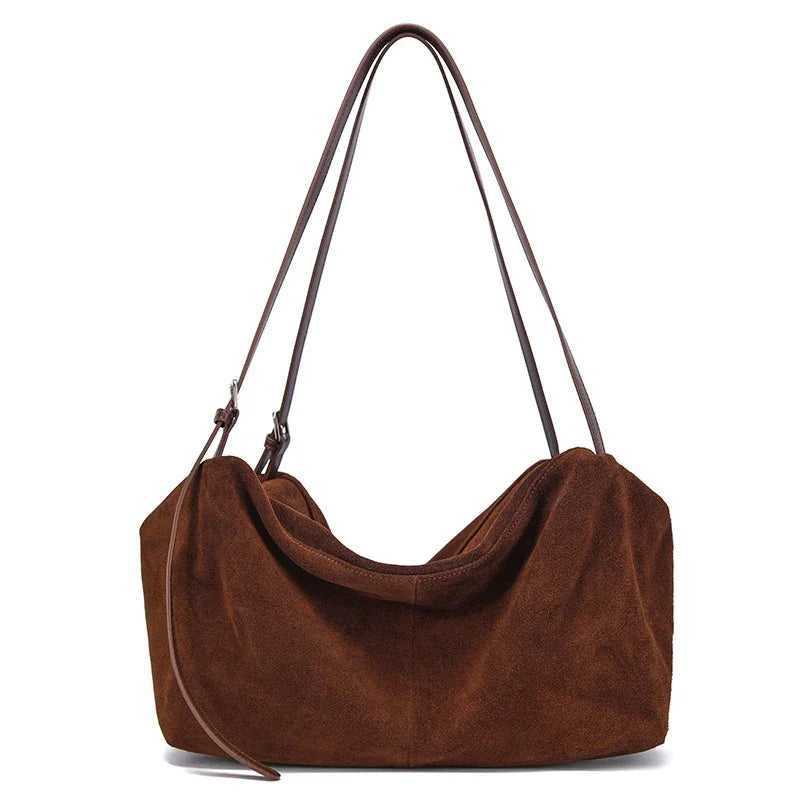 Suede Genuine Leather Shoulder Bags Soft Luxury Design