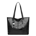 Trendy Large Capacity Tote Bag Horizontal Square Zipper Single Shoulder Handbag