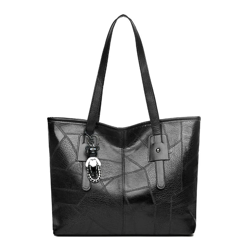 Trendy Large Capacity Tote Bag Horizontal Square Zipper Single Shoulder Handbag