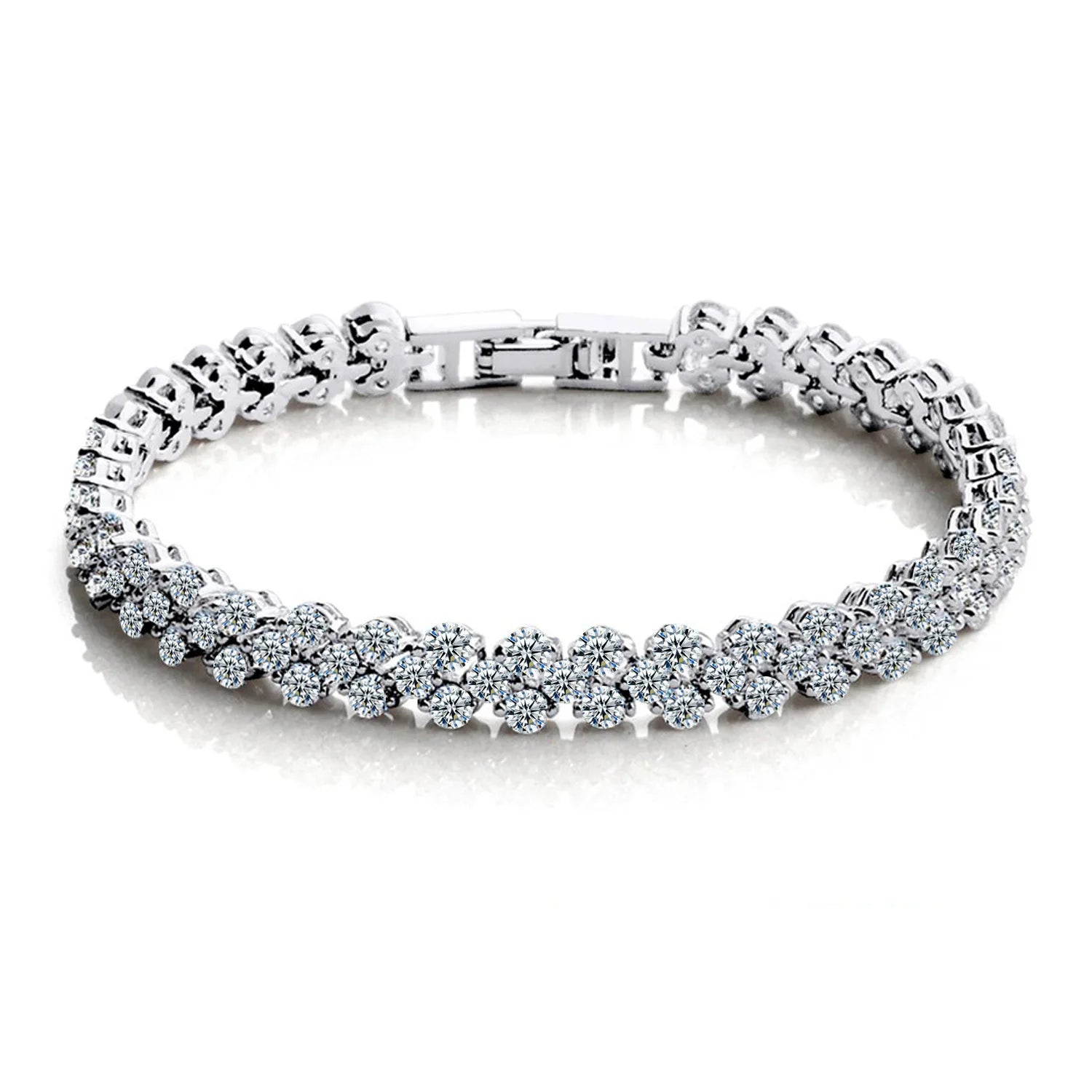 100% 925 Silver Stylish Zircon Fashion Bracelet Jewelry