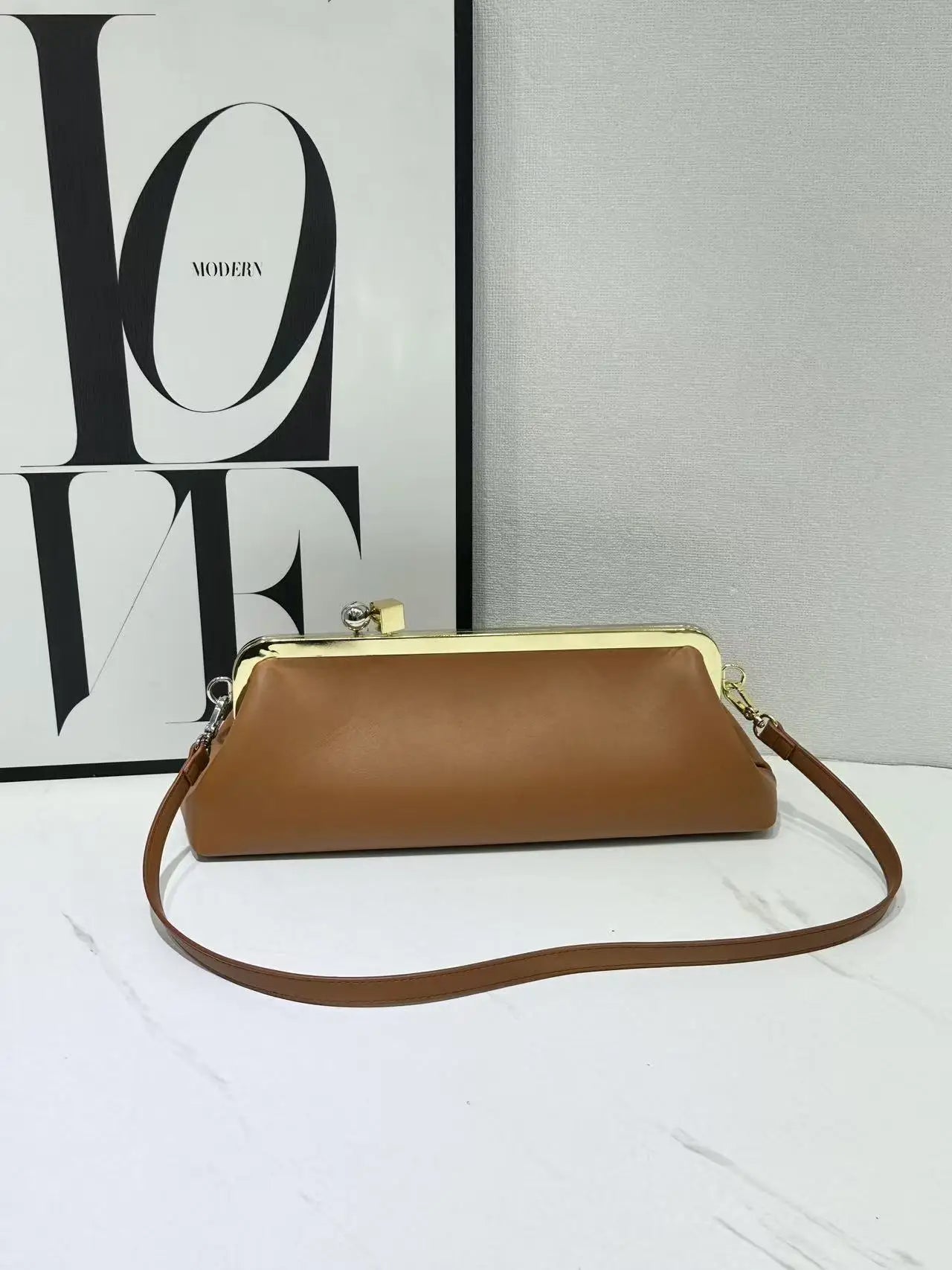 Fashionable Baguette Bag Long Clutch Bags with Removable Strap Luxury Design
