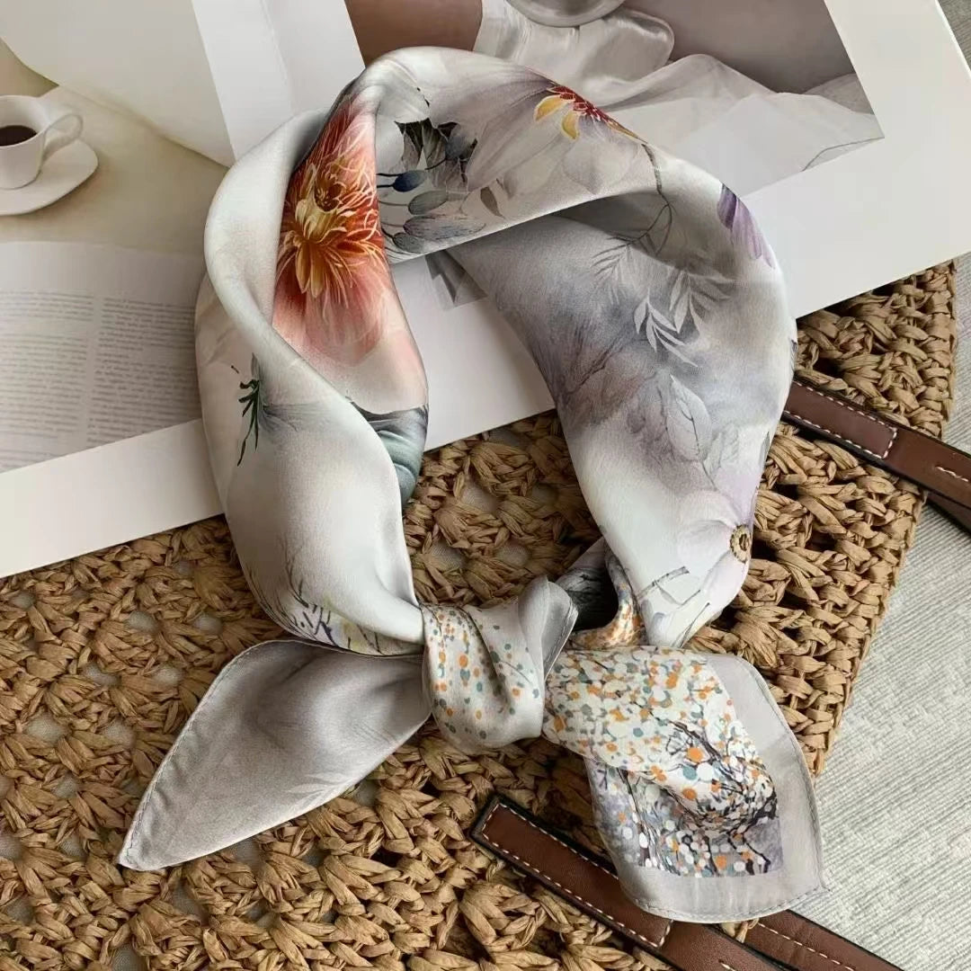 Women's 100% Mulberry Silk Scarf Neckerchief Styles