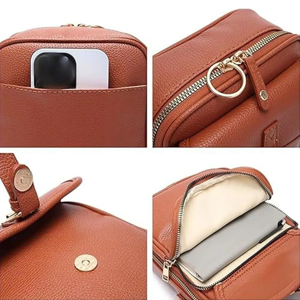 Vintage Messenger Bag Large Capacity Crossbody Leather Bag Adjustable Strap