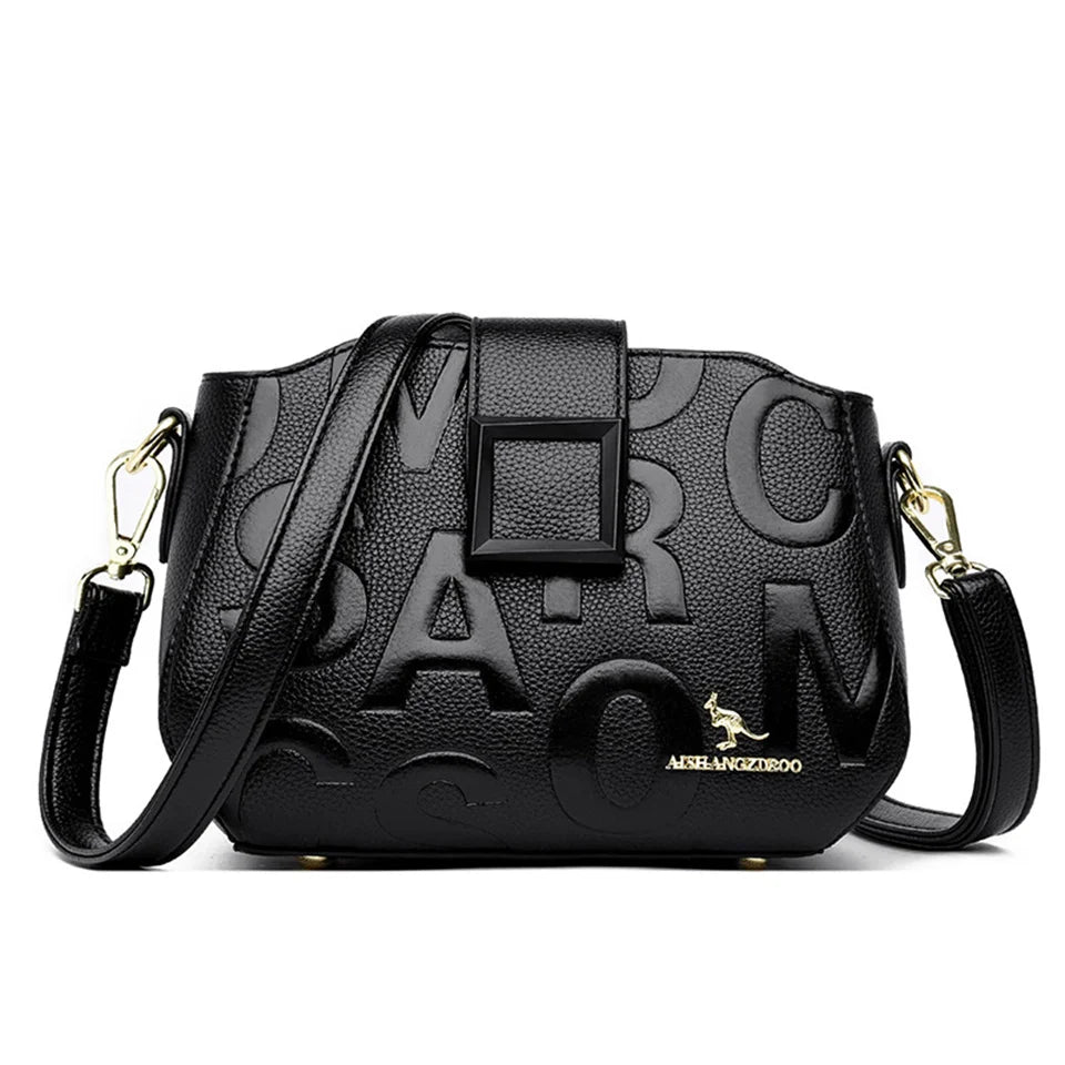 Fashionable Square Buckle Crossbody Bag Large Capacity Travel Handbag Luxury Design