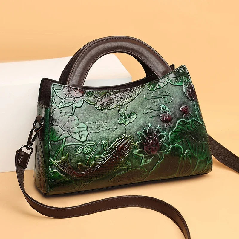 Light Luxury Retro Ethnic Printed Handbag Crossbody Bag