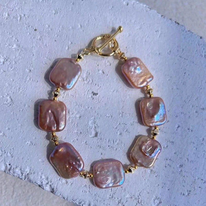 100% Natural Freshwater 15-20mm Baroque Sugar Pearl Bracelet