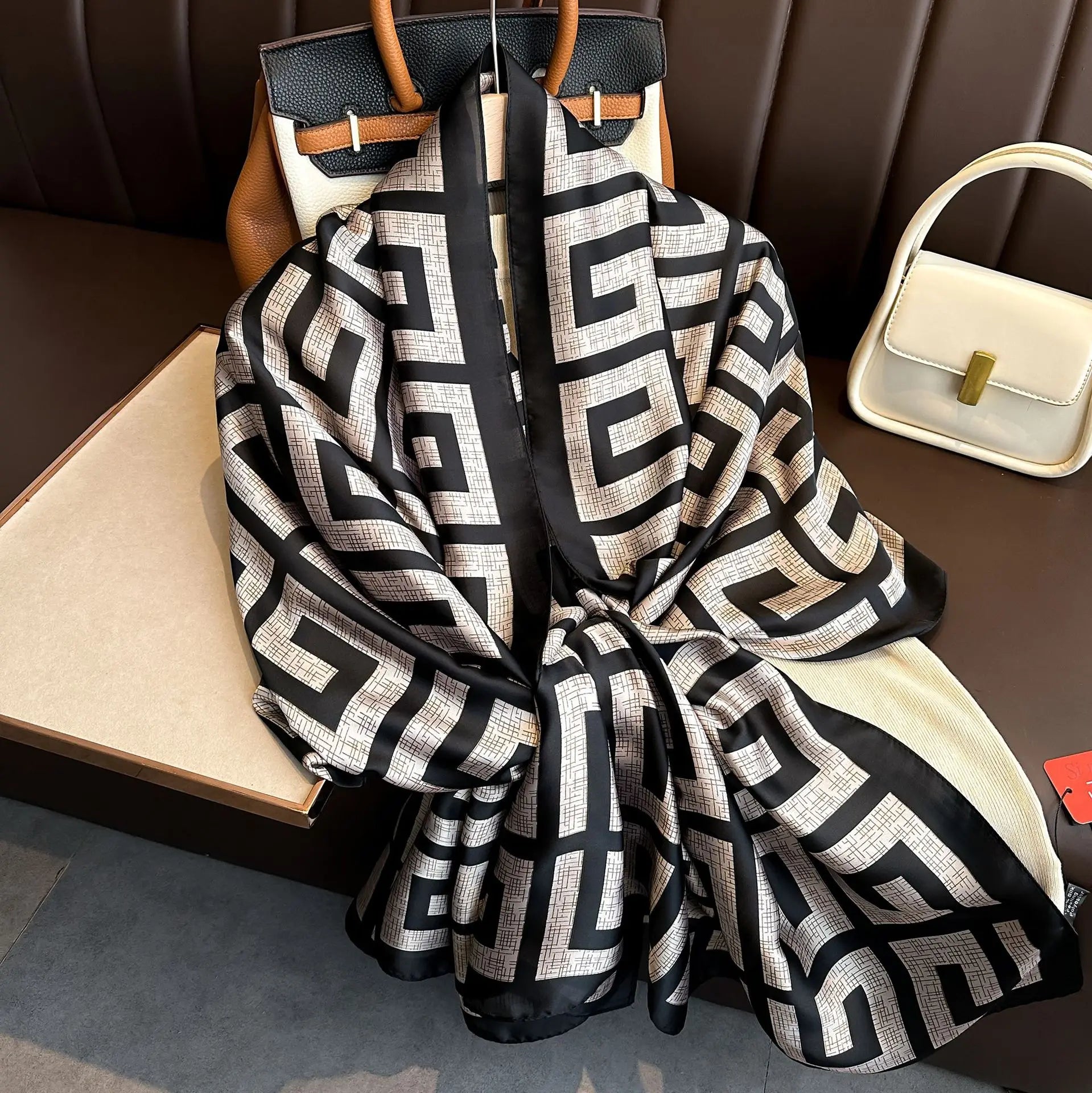Luxury Brand Silk Scarves Women Fashion Print 180X90CM Long Silk Headscarf