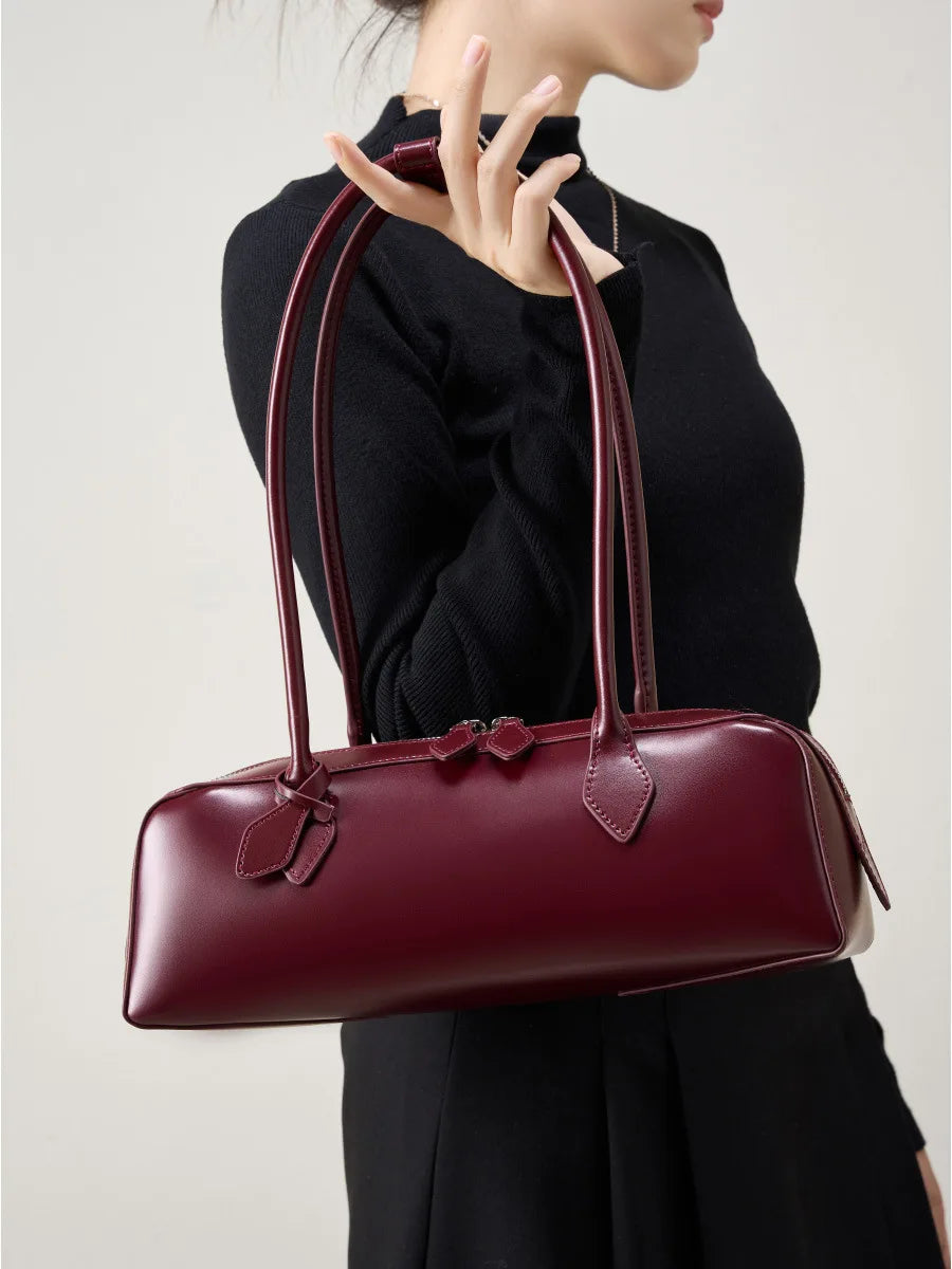 Genuine Leather Bag Luxury Vintage Long Shoulder Bag