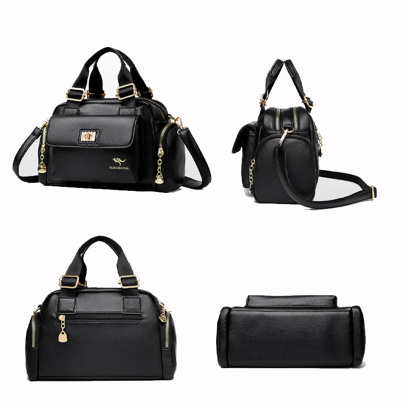 Luxury Design Handbag Fashion High Quality Shoulder Bag Large Capacity Soft Leather