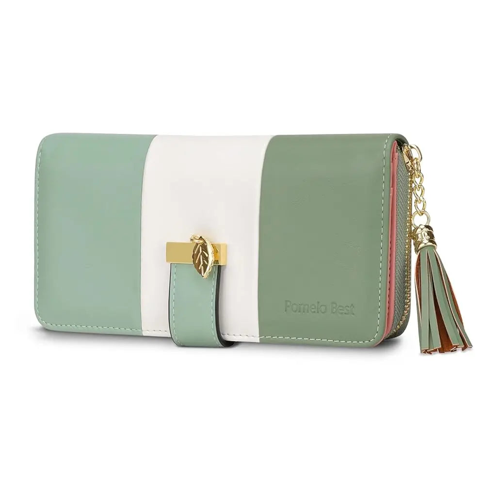 Latest Fashion Zipper Wallets large capacity Purses PU Leather Billfold Wallet