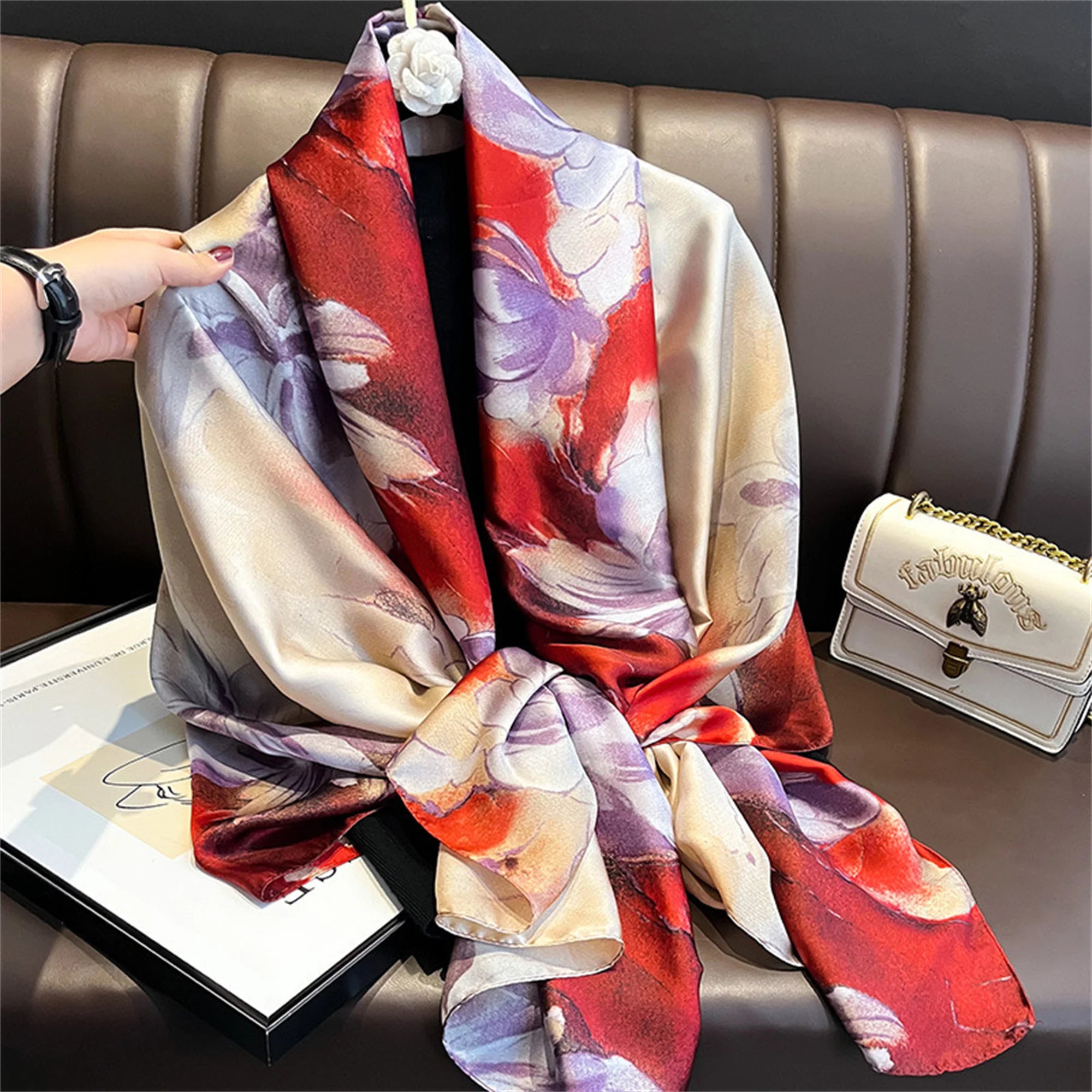 180*90cm Luxury Brand Women Scarf Summer Silk Shawl Lady Wrap Soft Design