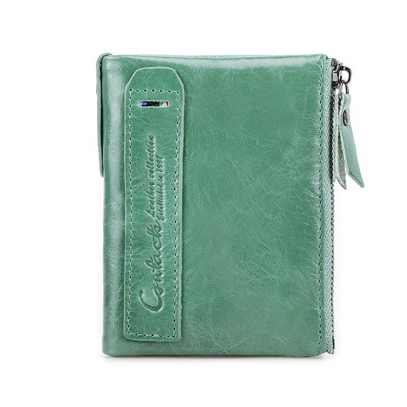 Genuine Leather Fashion Purses Bifold Purses Credit Card Holder Wallets