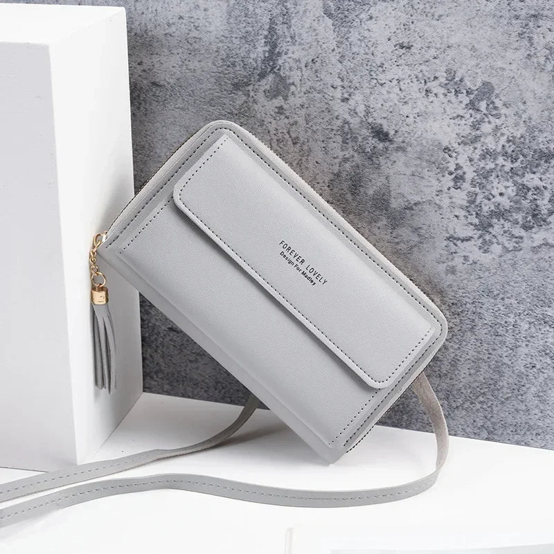 Fashion Phone Pouch Mini Messenger Bag Clutch Wallet Soft Leather Crossbody Bag