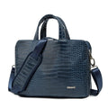 Crocodile Pattern Leather Handbags 15.6 Inch Laptop Bag