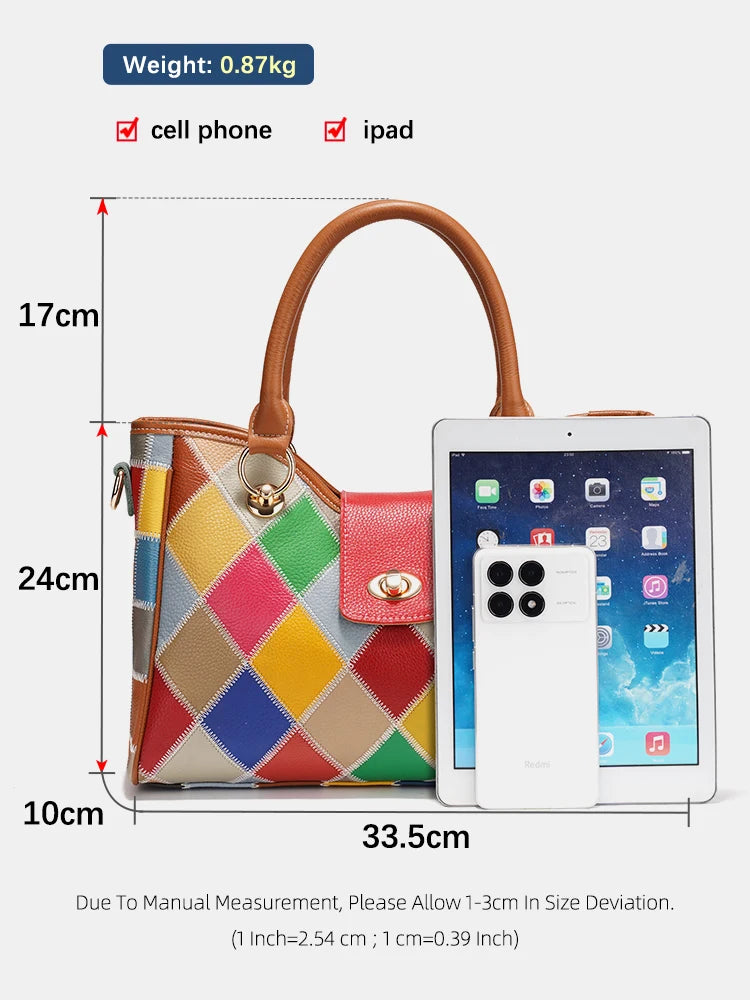 Women's Genuine Leather Luxury Top-Handle Luxury Shoulder Bag
